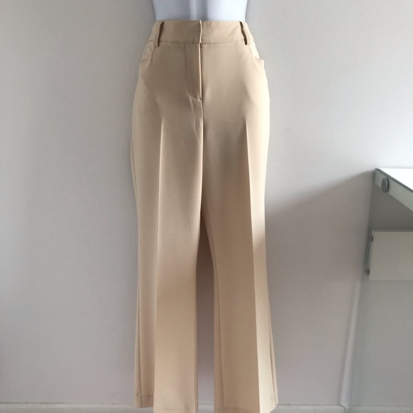 San Francisco High Waisted Cream Pleated Straight Leg Pants - Picture 10 of 16